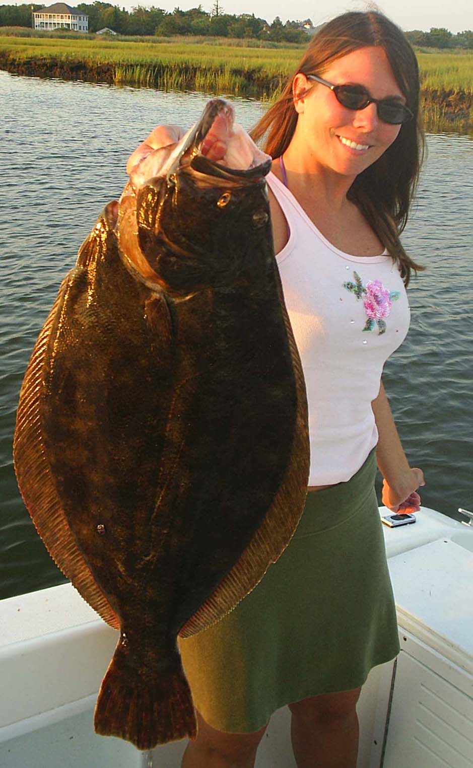 Brigantine fluke fishing in the back bay 9 pound doormat